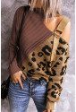 Perfektný asymetrický rolákový sveter s leopardím vzorom