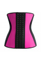 Pink black Latex 9 Steel Boned Waist Training Corset 