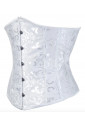 White underbust floral brocade corset