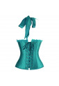 High quality satin blue soft cups corset