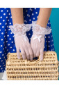 Krátke biele burleska rukavice