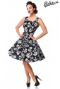 Elegantné kvetinové retro šaty s áčkovou sukňou