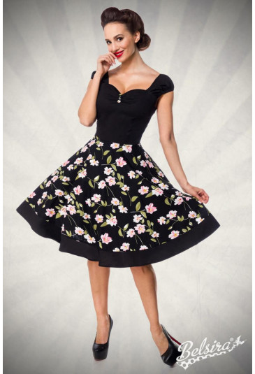 Prekrásne retro šaty s áčkovou kvetinovou sukňou