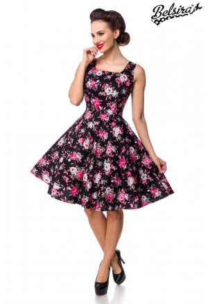 Romantické kvetinové retro šaty s áčkovou sukňou