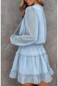 Jemné volánové šaty s dlhým rukávom