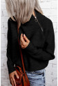 Zip Knitted High Neck Sweater