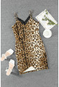 Priliehavé leopardie mini šaty so špagetovými ramienkami