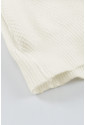Wrap V Neck Lantern Sleeve Textured Sweater