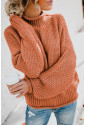 Chunky oversize rolákový sveter s pleteným vzorom