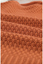 Chunky oversize rolákový sveter s pleteným vzorom