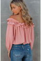 Puff Sleeve Ruffled Off Shoulder Blouse
