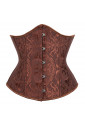 Gothic Brown Brocade Waist Cincher Underbust Corset