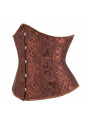 Gothic Brown Brocade Waist Cincher Underbust Corset