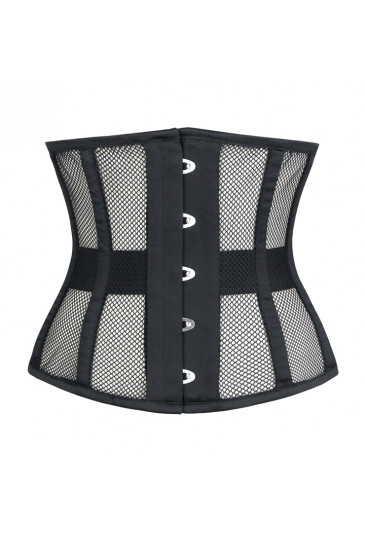 Boudoir steel mesh underbust black corset