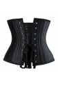 Black satin underbust corset with 24 steel bones