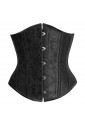 Steampunk black brocade under bust corset