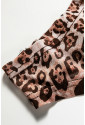 Leopard Print Sheer Mesh Long Sleeves Bodysuit