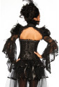 Luxurious black vamp corset with rhinestones