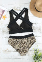 Leopard Print Criss Cross Bikini Set