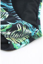 Tropical Backless Deep V Neck One-piece Swimwear