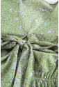 Floral Print Tie Knot Ruffled Short Sleeve Mini Dress