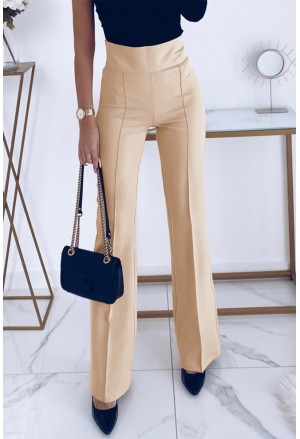 Solid Color High Waist Flared Leg Pants