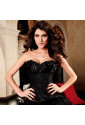 Luxury black push up social brocade corset