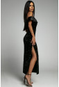 Sequins Off Shoulder Side Slit Evening Dress