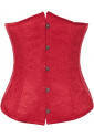 Red underbust floral brocade corset