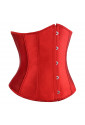 Red satin underbust corset SHORT