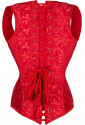 Red brocade halter neck corset Red Queen