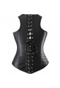 Satin underbust corset LONG - black
