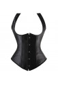 Satin underbust corset LONG - black