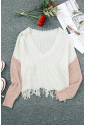 Tainted Love Cotton Distressed Sweater