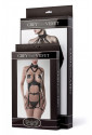Koženkový erotický set spodného prádla s remienkami Grey Velvet