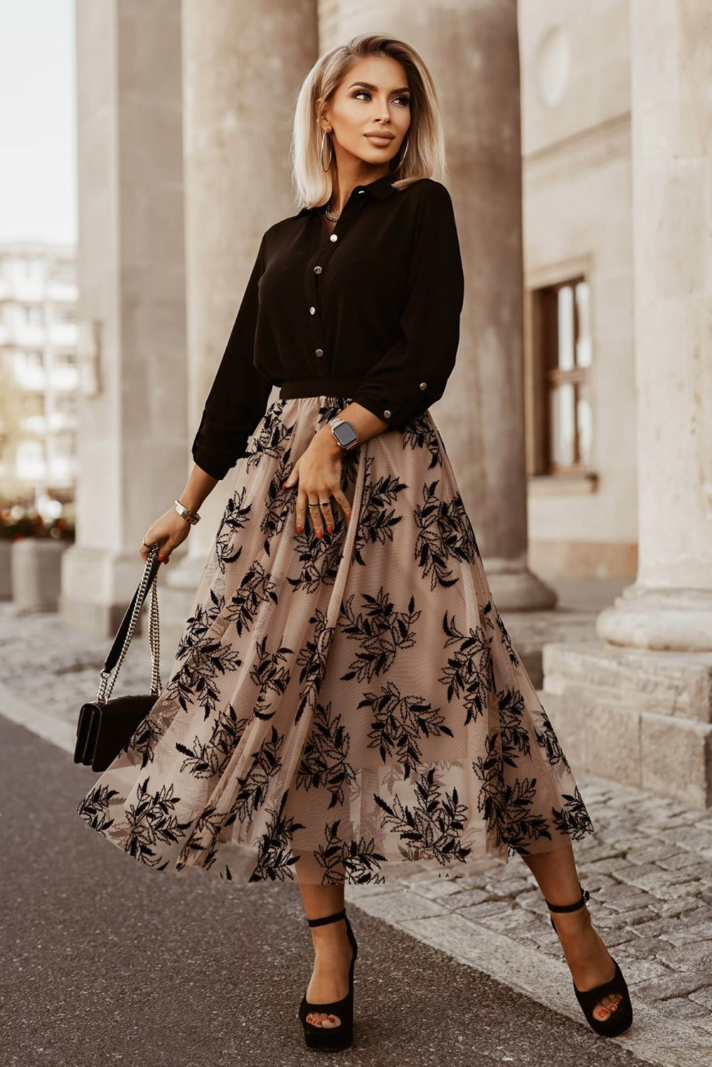 High waisted 2025 maxi skirt floral