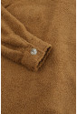 Huňatý teddy kabát strednej dĺžky na gombičky