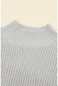 High Neck Drop Shoulder Plain Sweater