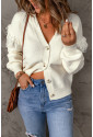 Drop Shoulder Tasseled Sleeves Buttoned Cardigan