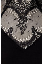 Čierne asymetrické gotické šaty s krajkou vo výstrihu