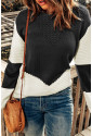 Two-Tone Chevron Pullover Sweater