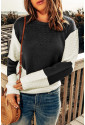 Two-Tone Chevron Pullover Sweater