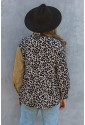 Dokonalá košeľová bunda s leo prvkami z rebrovaného materiálu