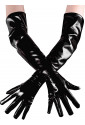 Dlhé čierne wetlook rukavice